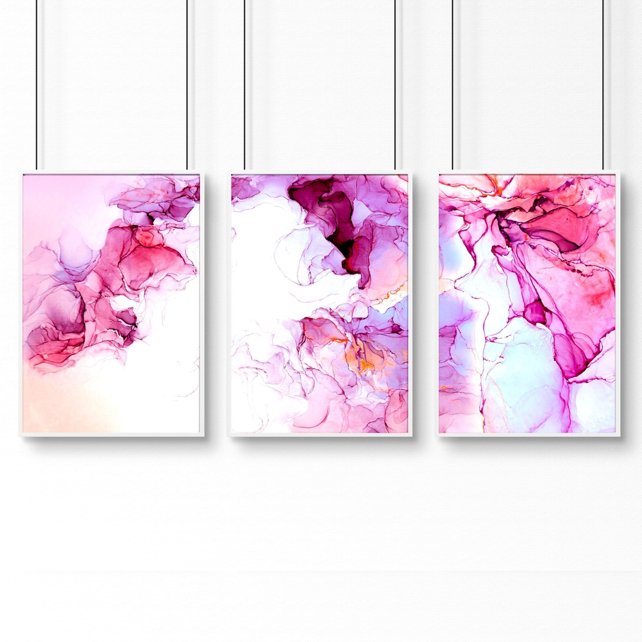 Art prints abstract | set of 3 wall art for home office decor